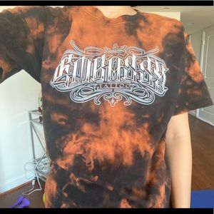 Bleach dye tie dye graphic tee